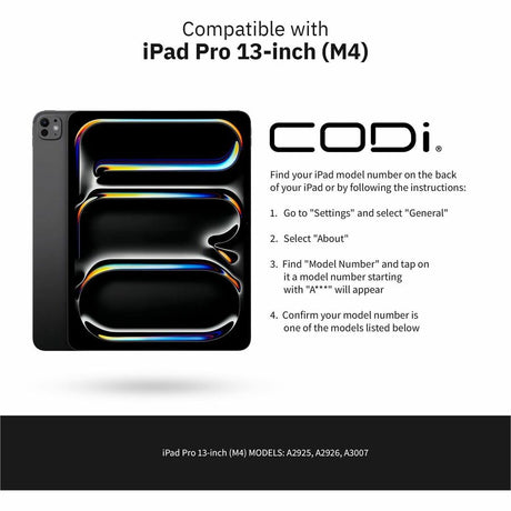 CODi Bluetooth Keyboard Folio Case with Trackpad for iPad Pro 13" (M4)