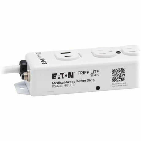 Eaton Tripp Lite Series Safe-IT UL 1363 Medical-Grade Power Strip, 6 Hospital-Grade Outlets, USB Charging, Safety Covers, Antimicrobial, 6 ft. Cord