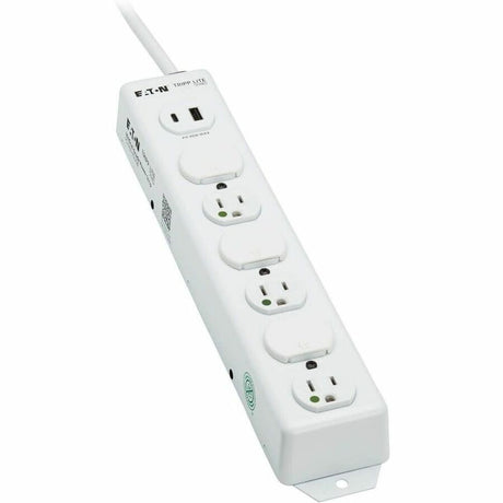 Eaton Tripp Lite Series Safe-IT UL 1363 Medical-Grade Power Strip, 6 Hospital-Grade Outlets, USB Charging, Safety Covers, Antimicrobial, 2 ft. Cord