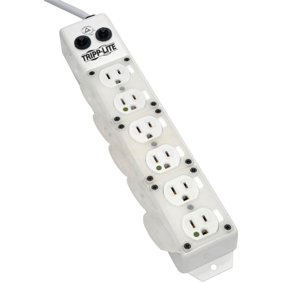 Eaton Tripp Lite Series Safe-IT UL 1363A Medical-Grade Power Strip for Patient Care Vicinities, 6 Hospital-Grade Outlets, Load Monitor, Safety Covers, Antimicrobial, 15 ft. (4.6 m) Cord