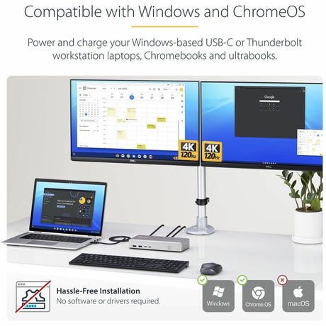 StarTech.com USB4 Docking Station, USB-C 40Gbps, up to Dual 4K 60Hz HDMI, Multi-Monitor Dock, 6-Port USB Hub, 2.5GbE, 100W Power Delivery