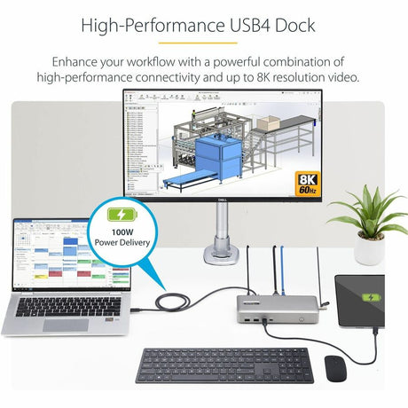 StarTech.com USB4 Docking Station, USB-C 40Gbps, up to Dual 4K 60Hz HDMI, Multi-Monitor Dock, 6-Port USB Hub, 2.5GbE, 100W Power Delivery