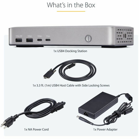 StarTech.com USB4 Docking Station, USB-C 40Gbps, up to Dual 4K 60Hz HDMI, Multi-Monitor Dock, 6-Port USB Hub, 2.5GbE, 100W Power Delivery