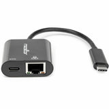 Rocstor Premium USB-C to Gigabit Ethernet with USB-C 100W Power Delivery PD 3.0 Adapter