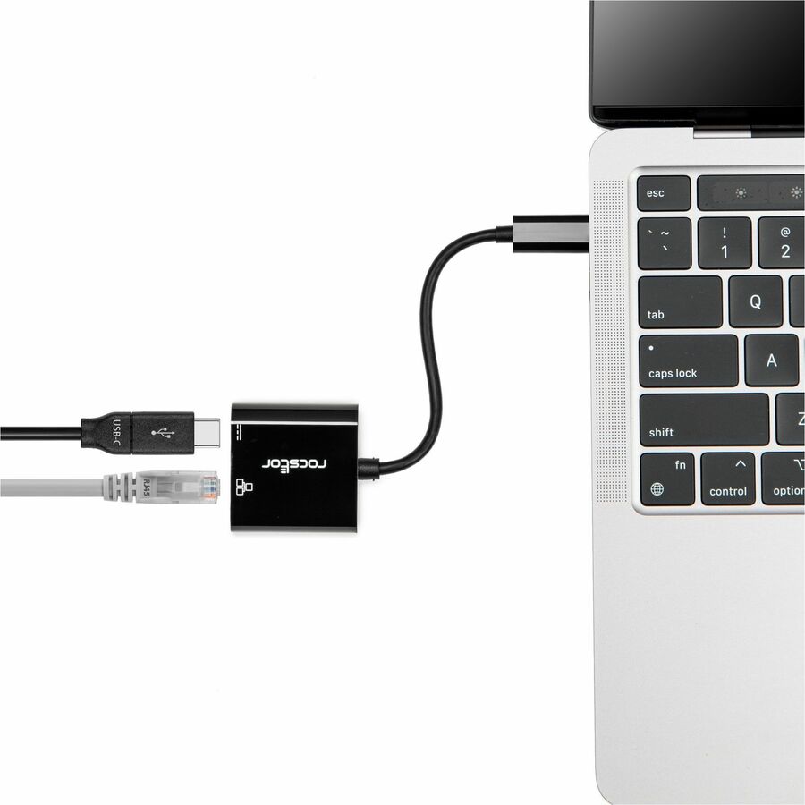 Rocstor Premium USB-C to Gigabit Ethernet with USB-C 100W Power Delivery PD 3.0 Adapter