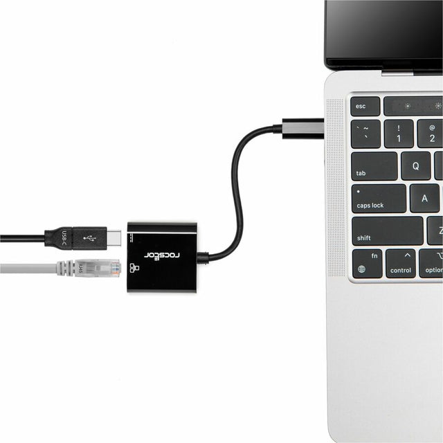 Rocstor Premium USB-C to Gigabit Ethernet with USB-C 100W Power Delivery PD 3.0 Adapter