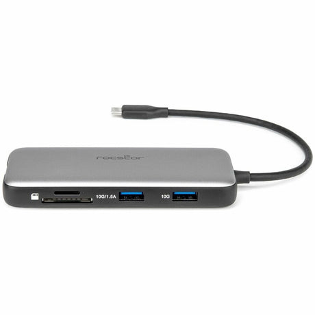 Rocstor Premium USB-C 8-in-1 Dual HDMI Display Portable Dock Multiport Adapter