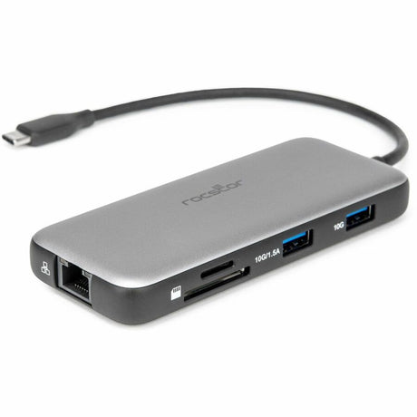 Rocstor Premium USB-C 8-in-1 Dual HDMI Display Portable Dock Multiport Adapter