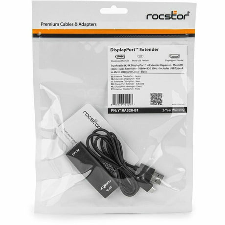 Rocstor TrueReach 8K/4K DisplayPort 1.4 Extender Repeater Max 65ft (20m)