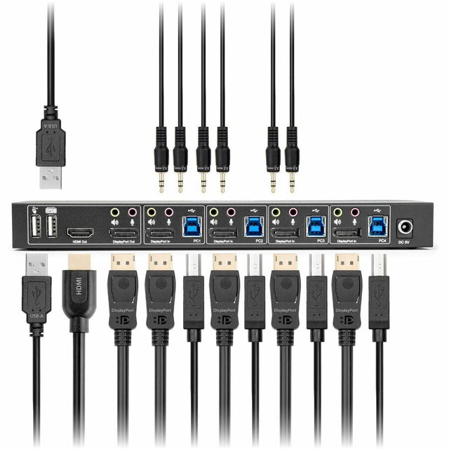 Rocstor SolidKVM SK04 DisplayPort 1.4 and USB 3.0 41 KVM Switch