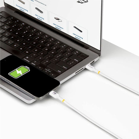StarTech.com 3ft White USB-C Charging Cable, USB-IF Certified USB C Cable, 240W PD EPR, USB 2.0 Type-C Laptop Charger Cord, TPE Jacket