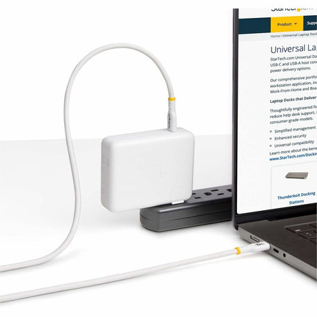 StarTech.com 6ft White USB-C Charging Cable, USB-IF Certified USB C Cable, 240W PD EPR, USB 2.0 Type-C Laptop Charger Cord, TPE Jacket,M/M