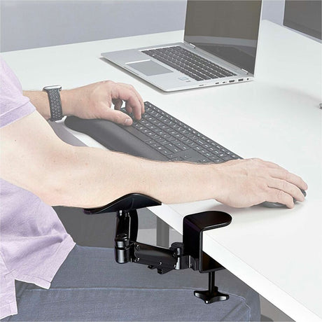 StarTech.com Adjustable Arm Rest for Office Desk, Ergonomic Arm/Elbow Support, 360-Degree Rotation, Clamp-On/No Drill Installation