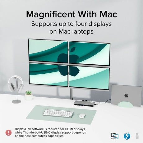 Plugable Thunderbolt 4 Dock for Quad Monitors 100W, Thunderbolt Docking Station