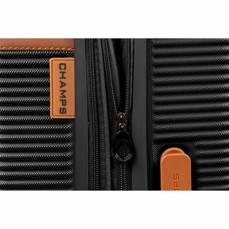 CHAMPS Vintage III Collection - 3-piece Hardside Luggage set - Black