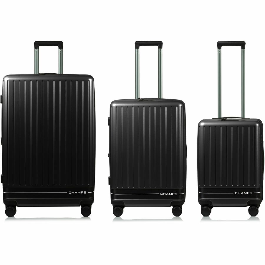 CHAMPS Fresh II Collection - 3-piece Hardside Luggage set - Black
