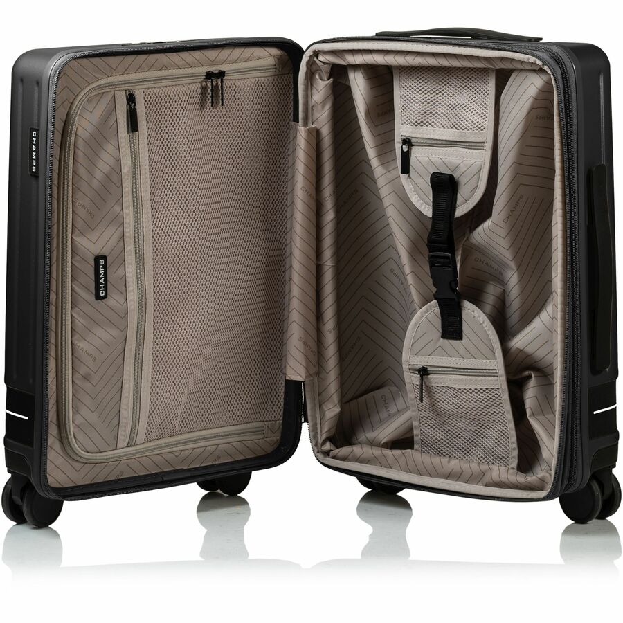 CHAMPS Fresh II Collection - 3-piece Hardside Luggage set - Black