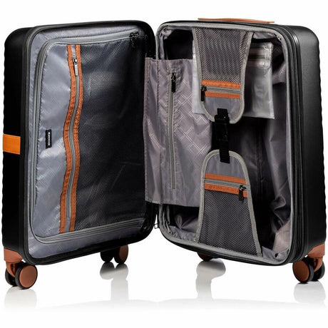 CHAMPS Vintage II Collection - 3-piece Hardside Luggage set - Black