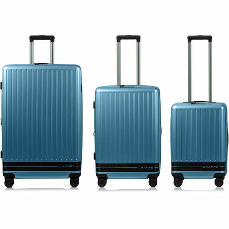 CHAMPS Fresh II Collection - 3-piece Hardside Luggage set - Blue