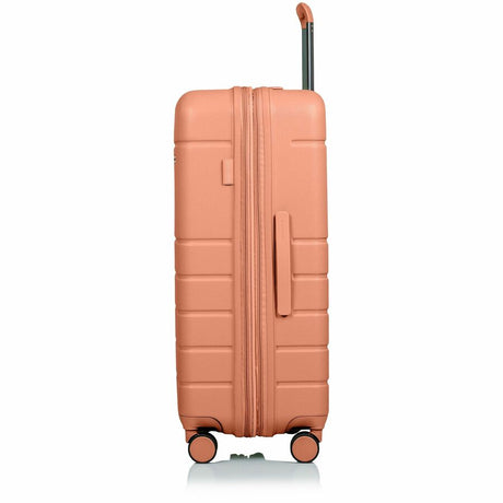 CHAMPS Linen Collection - 3-piece Hardside Luggage set - Coral