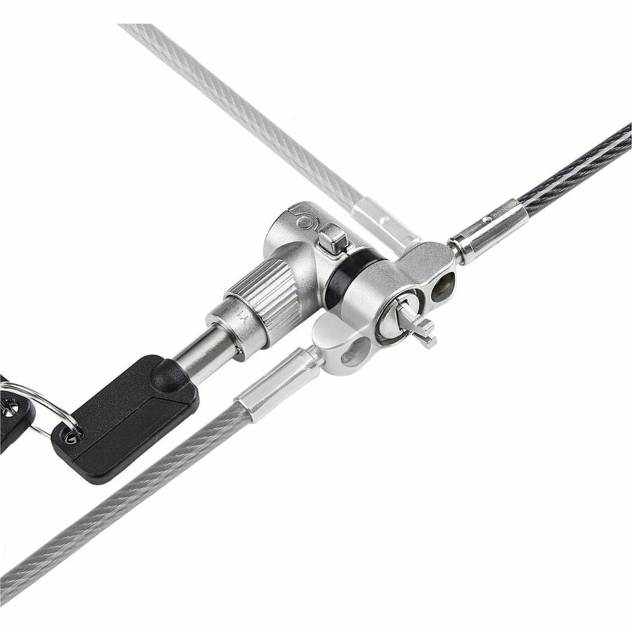 StarTech.com 3-in-1 Universal Laptop Lock 6.6ft, Master Keyed Locking Cable, Security Cable, Compatible w/Noble Wedge&reg;/Nano/K-Slot