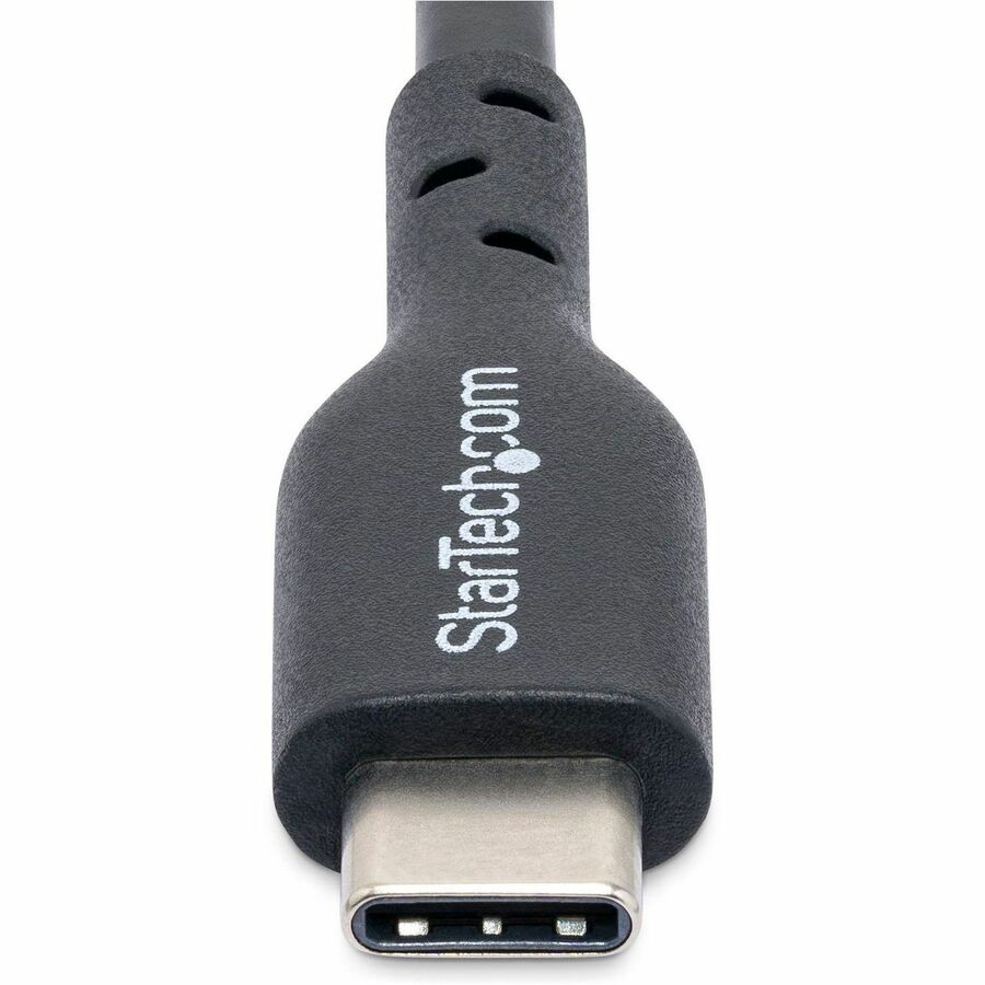 USB-C Charging Cable supports 60W/3A Power Delivery and 480Mbps; Fast Charge from a USB-C wall charger/power bank; Works w/USB-C laptops/tablets; Color: White; O.D.: 3.5mm; Jacket: TPE w/Braided Shield; NOTE: No USB-C video (DP Alt Mode) support