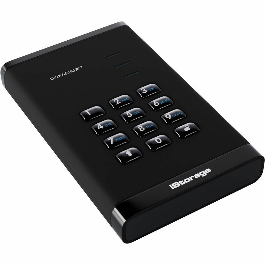 iStorage diskAshur3 500 GB Portable Hard Drive | Black | Incorporated Common Criteria EAL 5+ | PIN protected | AES 256-bit Full Disk Hardware Encryption | Dust/Water Resistant | TAA Compliant