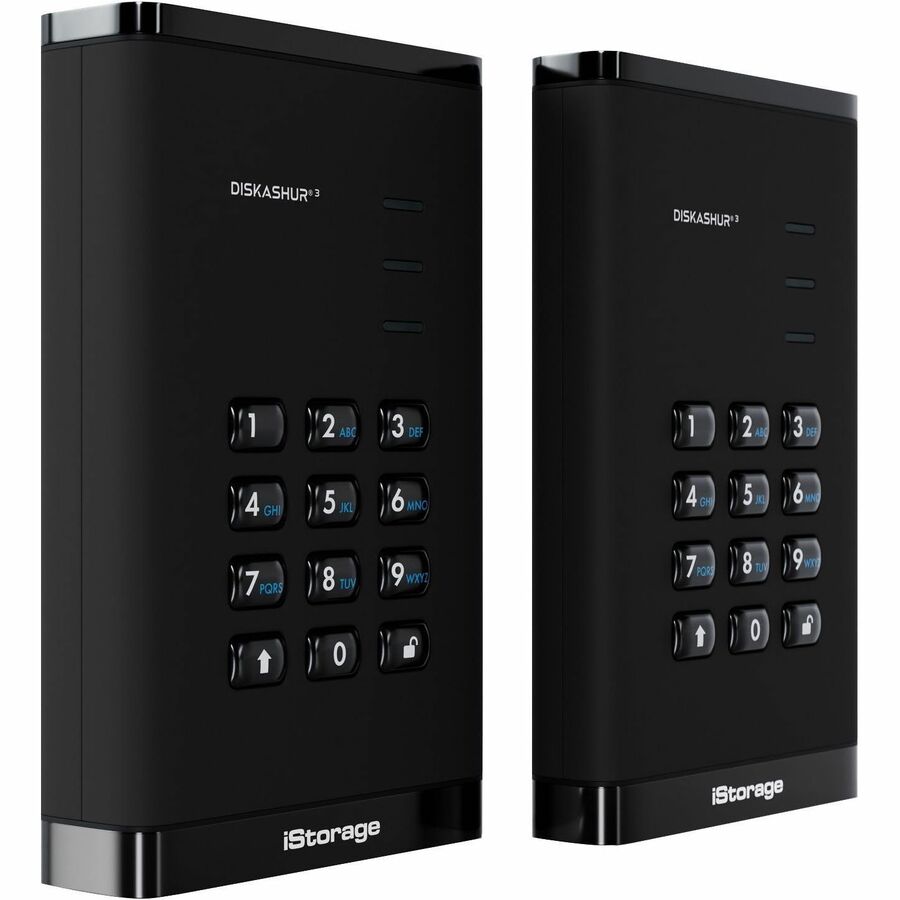 iStorage diskAshur3 1 TB Portable Hard Drive - 2.5" | Black | Incorporated Common Criteria EAL 5+ | PIN protected | AES 256-bit Full Disk Hardware Encryption | Dust/Water Resistant | TAA Compliant