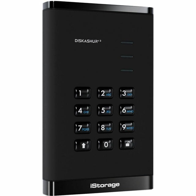 iStorage diskAshur3 512 GB Portable Solid State Drive | Black | Incorporated Common Criteria EAL 5+ | PIN protected | AES 256-bit Full Disk Hardware Encryption | Dust/Water Resistant | TAA Compliant
