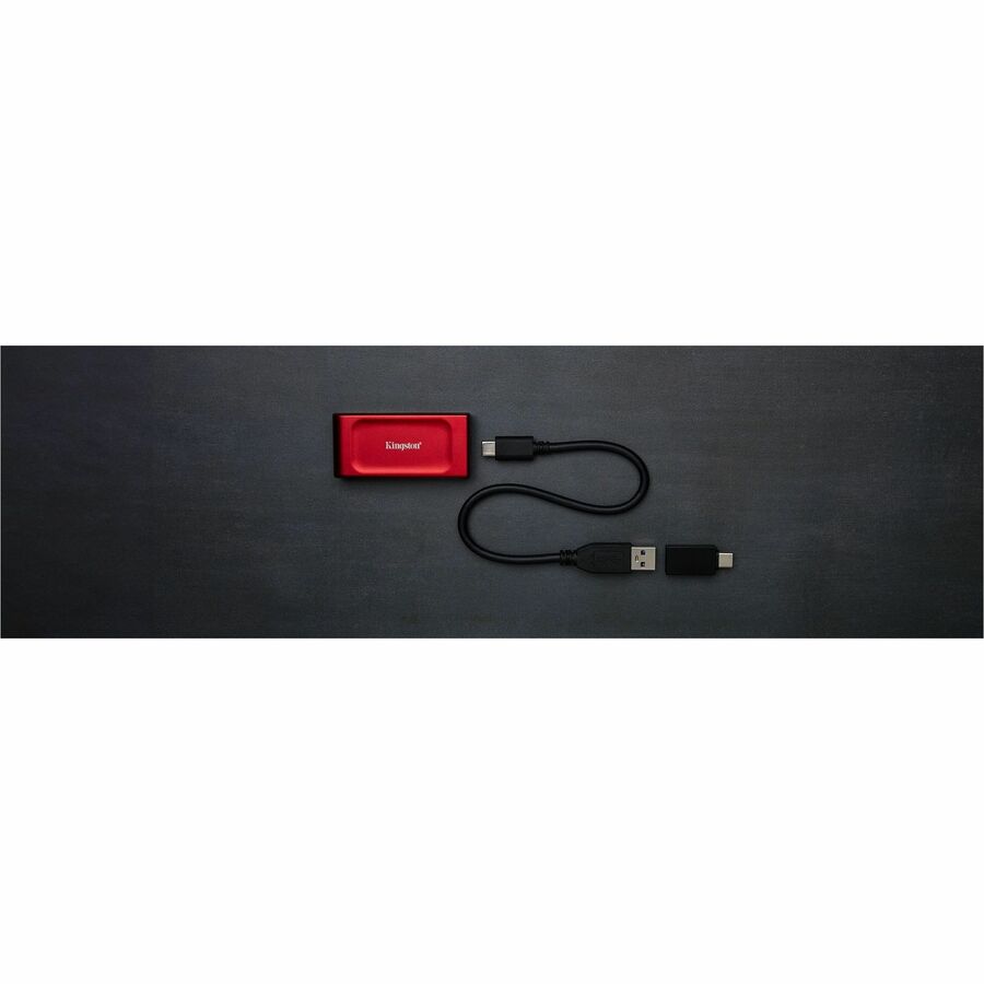 Kingston XS1000 1 TB Portable Solid State Drive - External - Red
