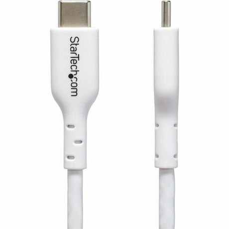 StarTech.com 6ft (1.8m) White USB-C Charging Cable, USB 2.0 Type-C Laptop Charger Cord, 60W Power Delivery, TPE Jacket, Data Transfer Cable