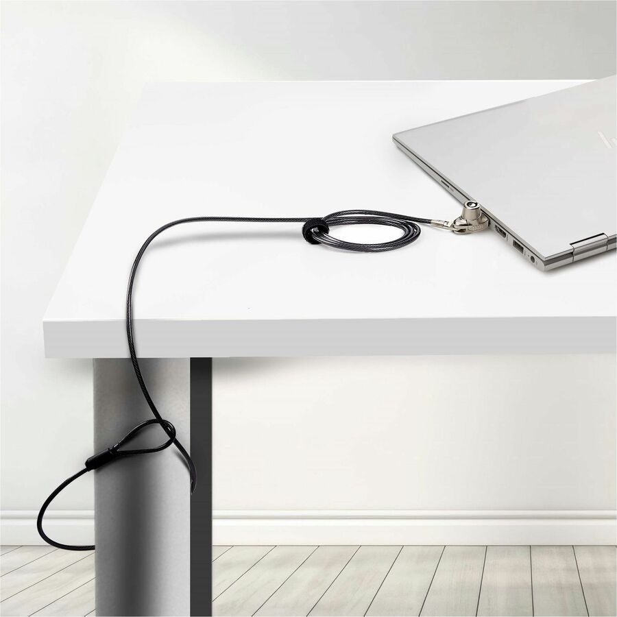 StarTech.com Slim Lock Noble Wedge&reg; Slot Compatible, 6.6ft (2m) Keyed Locking Cable, Desk Anti-Theft Security For Laptop/Notebook Computer