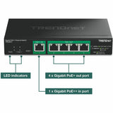 TRENDnet 5-Port Gigabit PoE++ Powered Managed Switch with PoE Passthrough, TPE-B541, 1 x Gigabit PoE++ Input, 4 x Gigabit PoE+ Output, 60W PoE Budget, NDAA TAA Compliant, Lifetime Protection
