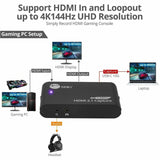SIIG 4K120Hz HDMI 2.1 Capture Device for Gaming and Streaming - 4K60Hz Capture - 4K 120Hz/144Hz Loopout - USB-C 10Gbps - TAA Compliant