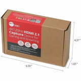 SIIG 4K120Hz HDMI 2.1 Capture Device for Gaming and Streaming - 4K60Hz Capture - 4K 120Hz/144Hz Loopout - USB-C 10Gbps - TAA Compliant