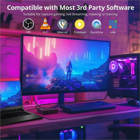 SIIG 4K120Hz HDMI 2.1 Capture Device for Gaming and Streaming - 4K60Hz Capture - 4K 120Hz/144Hz Loopout - USB-C 10Gbps - TAA Compliant