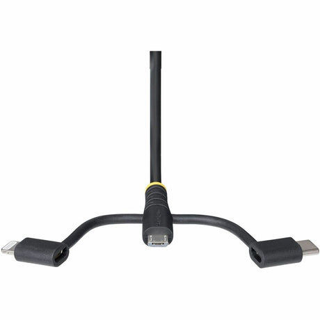 StarTech.com 3.3ft (1m) Rugged USB Multi Charging Cable, USB to Lightning/Micro-USB/Type-C, Apple MFi, Aramid Jacket, 3-in-1 Charger Cord