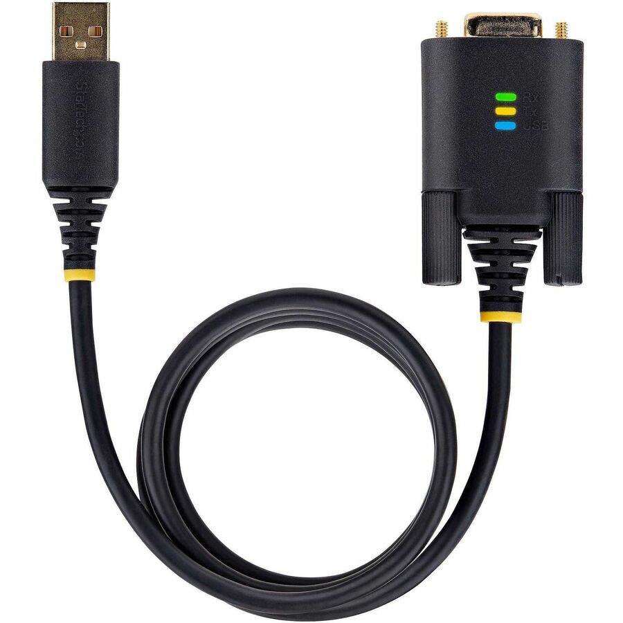 StarTech.com 6.6ft (2m) USB to Serial Adapter Cable, COM Retention, FTDI, DB9 RS232, Interchangeable DB9 Screws/Nuts, Windows/macOS/Linux