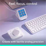 Logitech MX Creative Console, Programmable Keypad With 9 Customizable LCD Keys and Control Dial for Graphic Design, Video Editing, Photography, use with Adobe, Zoom, Spotify and more (Pale Grey)