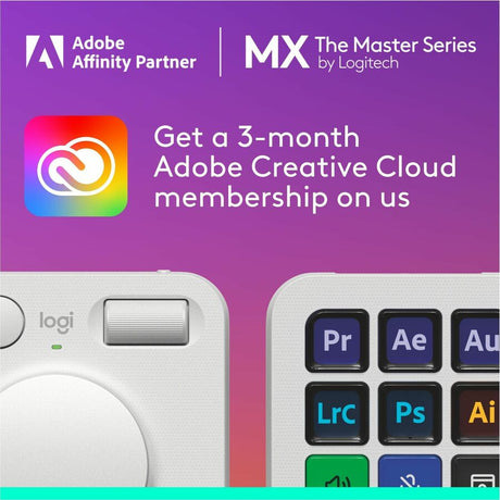 Logitech MX Creative Console, Programmable Keypad With 9 Customizable LCD Keys and Control Dial for Graphic Design, Video Editing, Photography, use with Adobe, Zoom, Spotify and more (Pale Grey)