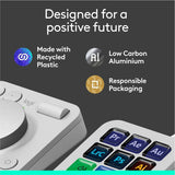 Logitech MX Creative Console, Programmable Keypad With 9 Customizable LCD Keys and Control Dial for Graphic Design, Video Editing, Photography, use with Adobe, Zoom, Spotify and more (Pale Grey)