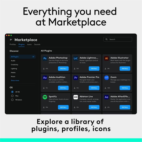 Logitech MX Creative Console, Programmable Keypad With 9 Customizable LCD Keys and Control Dial for Graphic Design, Video Editing, Photography, use with Adobe, Zoom, Spotify and more (Graphite)