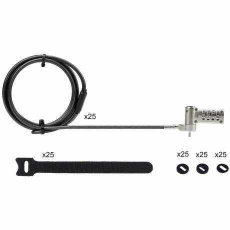 StarTech.com Universal Laptop Cable Lock 6.6ft, Serialized Combo Security Cable For Notebook, Compatible w/Noble Wedge&reg;/Nano/K-Slot