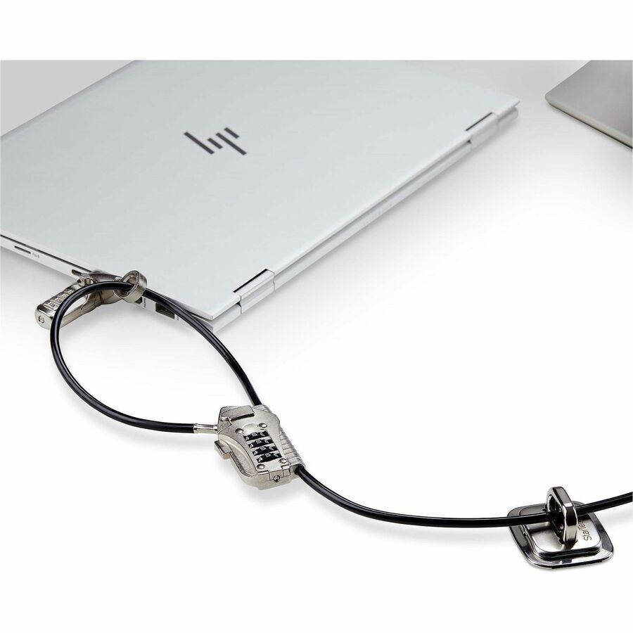 StarTech.com Laptop/Desktop & Peripheral Lock Kit, 9.8ft (3m) Steel Cable, Theft-Deterring Security Lock, K-Slot, For 3x Devices