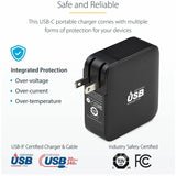 StarTech.com 140W USB-C Wall Charger, USB-IF Certified, PD 3.1 Portable GaN Charging Power Adapter, 6ft/1.8m USB-C to USB-C Cable