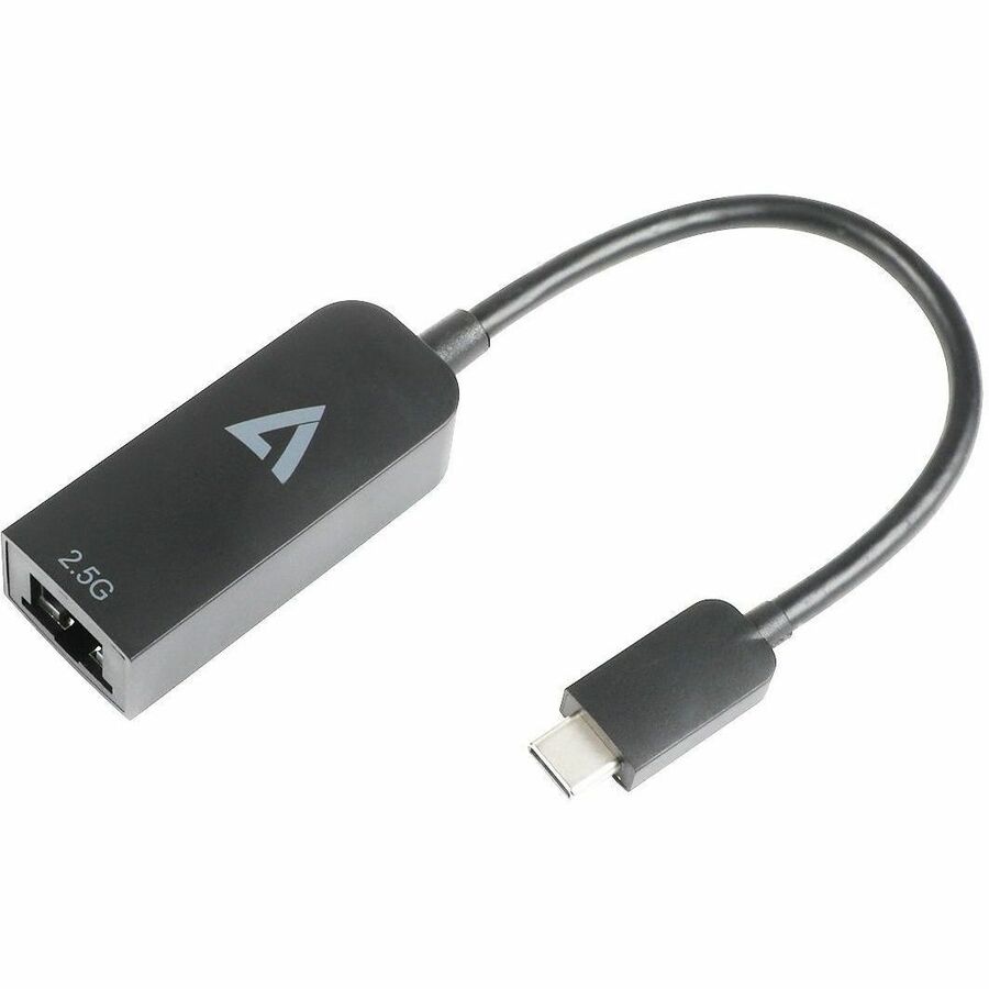 V7 2.5G Ethernet Adapter USB-C Male to RJ45 Female Black
