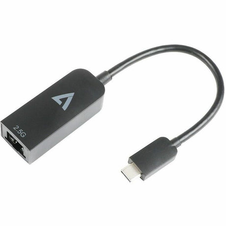 V7 2.5G Ethernet Adapter USB-C Male to RJ45 Female Black