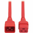 Eaton Tripp Lite Series Power Extension Cord, C20 to C19 - Heavy-Duty, 20A, 250V, 12 AWG, 2 ft. (0.6 m), Red