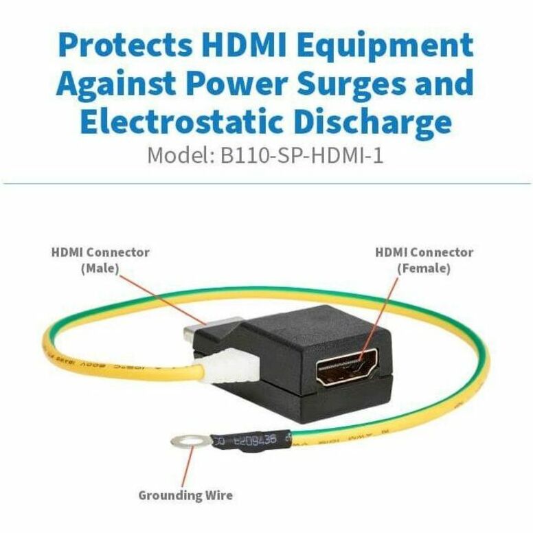 Eaton Tripp Lite Series In-Line HDMI Surge Protector - 4K 60 Hz, HDCP, IEC Compliant, TAA