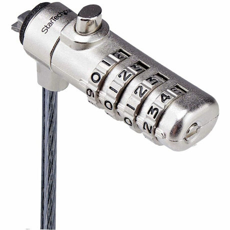 StarTech.com Slim Lock Noble Wedge&reg; Slot Compatible, 6.6ft (2m) Combination Locking Cable, Desk Anti-Theft Security For Laptop/Notebook